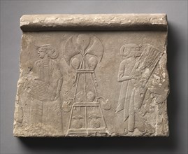 Fragment of a Lintel: Hapiu's Female Musicians, 380-343 BC. Creator: Unknown.