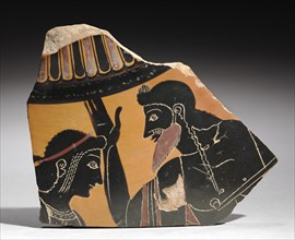 Fragment of a Painted Vase: Apollo and Zeus, c. 520 BC. Creator: Unknown.