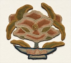 Fragment of Lotus Flower surrounded by Leaves, 1300s. Creator: Unknown.