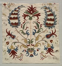 Fragment of Pillow Cover or Panel of Bedspread, 1800s. Creator: Unknown.
