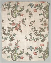 Fragment of Satin Brocade, mid 1700s. Creator: Unknown.