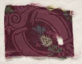 Fragment of Silk Textile, 18th century. Creator: Unknown.