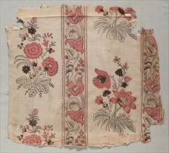 Fragment of Woodblock Printed Linen, c. 1798. Creator: Unknown.