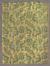 Fragment with Birds and Floral Motif, early 1600s. Creator: Unknown.