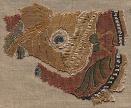 Fragmentary Roundel, Ornament from a Large Cloth, 800s - 900s. Creator: Unknown.