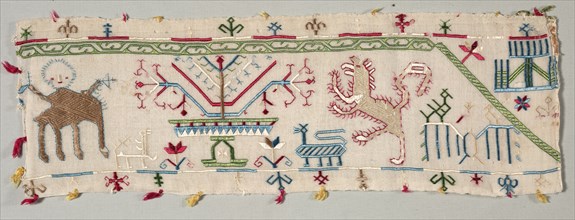 Fragments from an Embroidered Border, 1500s. Creator: Unknown.