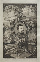 Frontispiece for "New Works of Champfleury, The Friends of Nature:" Portrait of Champfleury?, 1859. Creator: Félix Bracquemond (French, 1833-1914); Poulet-Malassis et de Broise.