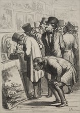 Gallery at Hotel Drouot: The Day of the Sale. Creator: Honoré Daumier (French, 1808-1879).