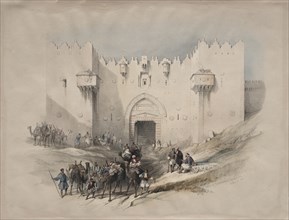 Gate of Damascus, Jerusalem, 1839. Creator: David Roberts (British, 1796-1864).