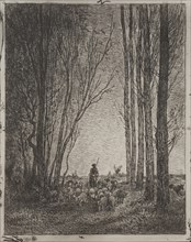 Gathering in the Flock, original impression 1862, printed in 1921. Creator: Charles François Daubigny (French, 1817-1878).