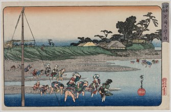 Gathering Shellfish at Low Tide at Susaki, from the series Famous Places in Edo, mid-1830s. Creator: Utagawa Hiroshige (Japanese, 1797-1858).