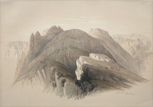 Gebil Hor. Mount Hor, from the Cliffs Encircling Petra, 1839. Creator: David Roberts (British, 1796-1864).