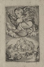 Genius Riding on a Ball, 1520. Creator: Barthel Beham (German, 1502-1540).