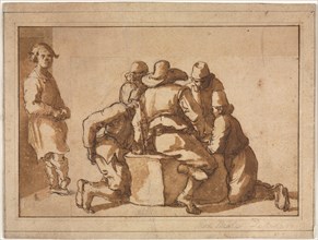 Genre Scene of Young Men Playing a Game. Creator: Frederico Zuccaro (Italian, 1540/1-1609), attributed to.