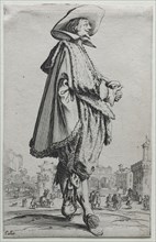 Gentleman Standing in Profile with Clasped Hands. Creator: Jacques Callot (French, 1592-1635).