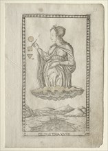 Geometry (from the Tarocchi, series C: Liberal Arts, #24), before 1467. Creator: Master of the E-Series Tarocchi (Italian, 15th century).