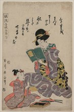Girl Reading a Book, 1787-1867. Creator: Kikugawa Eizan (Japanese, 1787-1867).