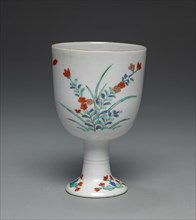 Goblet with Three Sprigs of Flowers: Ko Imari Type, c. 1700. Creator: Unknown.