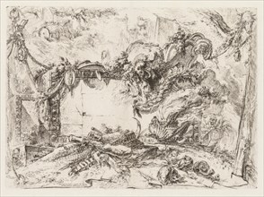 Groteschi: Ruins with Skulls and a Smoking Vase, ca. 1745-50. Creator: Giovanni Battista Piranesi (Italian, 1720-1778).
