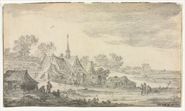 Group of Buildings on a Seashore, 1653. Creator: Jan van Goyen (Dutch, 1596-1656).