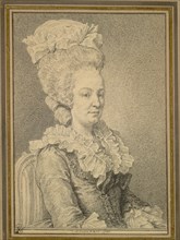 Half-length Portrait of a Seated Woman, 1781. Creator: Charles-Nicolas Cochin (French, 1715-1790).