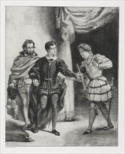 Hamlet: Hamlet and Guildenstern, 1834. Creator: Eugène Delacroix (French, 1798-1863).