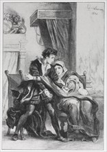 Hamlet: Hamlet and the Queen, 1834. Creator: Eugène Delacroix (French, 1798-1863).