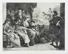 Hamlet: Hamlet Commands the Actors to do a Scene from the Poisoning of his Father, 1834. Creator: Eugène Delacroix (French, 1798-1863).