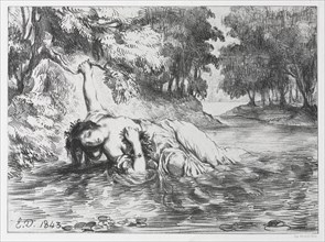 Hamlet: The Death of Ophelia, 1843. Creator: Eugène Delacroix (French, 1798-1863).