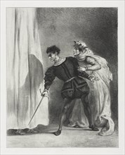 Hamlet: The Murder of Polonius, 1834. Creator: Eugène Delacroix (French, 1798-1863).