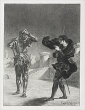 Hamlet: The Phantom on the Terrace, 1843. Creator: Eugène Delacroix (French, 1798-1863).
