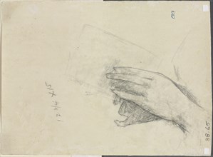 Hands Holding a Book (verso), 1889. Creator: Childe Hassam (American, 1859-1935).