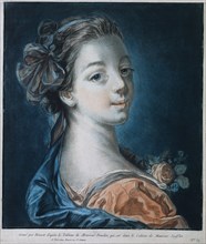 Head of a Woman (Mme. Deshayes?), c. 1771. Creator: Louis-Marin Bonnet (French, 1736-1793).