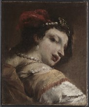 Head of a Woman, c. 1739. Creator: Antonio Guardi (Italian, 1699-1760).