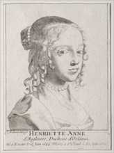 Henriette-Marie dAngleterre, duchess dOrleans. Creator: Claude Mellan (French, 1598-1688).