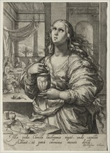 Heroines of the New Testament: Mary Magdalen. Creator: Jan Saenredam (Dutch, 1565-1607).