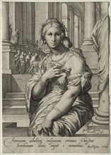 Heroines of the New Testament: The Woman Taken in Adultery. Creator: Jan Saenredam (Dutch, 1565-1607).