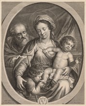 Holy Family and S. John. Creator: Pierre Louis van Schuppen (Flemish, 1627-1702).