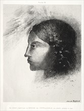 Homage to Goya: Upon Awakening I Saw the Goddess of the Intelligible?, 1885. Creator: Odilon Redon (French, 1840-1916); Lemercier & Cie..