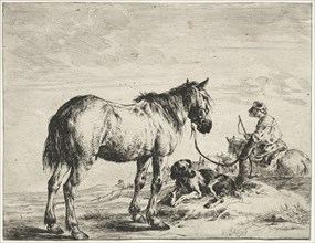 Horse bound to a post. Creator: Dirck Stoop (Dutch, c. 1618-1681).