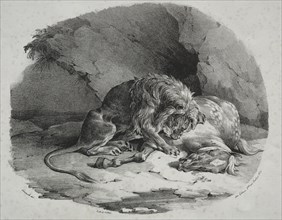 Horse Devoured by a Lion, 1823. Creator: Théodore Géricault (French, 1791-1824).