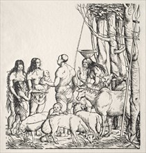 Hottentots with herd. Creator: Hans Burgkmair (German, 1473-1531).