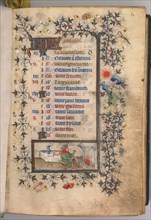 Hours of Charles the Noble, King of Navarre (1361-1425): fol. 1r, January, c. 1405. Creator: Master of the Brussels Initials and Associates (French).