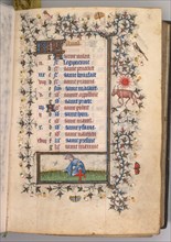 Hours of Charles the Noble, King of Navarre (1361-1425): fol. 4r, April, c. 1405. Creator: Master of the Brussels Initials and Associates (French).