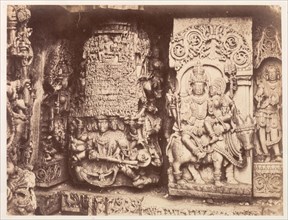 Hoysalesvara Temple Sculpture, Halebid, 1856-1857. Creator: Richard Banner Oakeley (British).