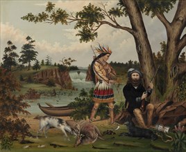 Hunter and Indian Guide, 1869. Creator: C. L. Woodhouse (American).