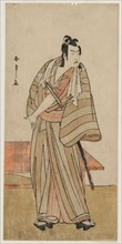 Ichikawa Yaozo II as a Otokodate Standing by a Bench, c. 1780. Creator: Katsukawa Shunsho (Japanese, 1726-1792).