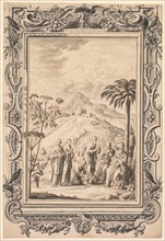 Illustration and Border Design for Kupfer-Bibel (Copper Bible) , c. 1730. Creator: Johan Melchior Füssli (Swiss, 1677-1736); Johann Daniel Preissler (German, 1666-1737); Johann Jacob Scheuchzer (Swiss...