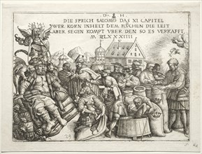Illustration to proverbs XI (The Hoarders of Grain). Creator: Daniel I Hopfer (German, c. 1470-1536).