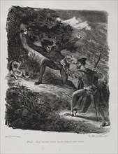 Illustrations for Faust: Faust and Méphistophélés in the mountains of the Hartz, 1828. Creator: Eugène Delacroix (French, 1798-1863); Chez Ch. Motte, Éditeur, distributed by Chez Sautelet, Libraire.